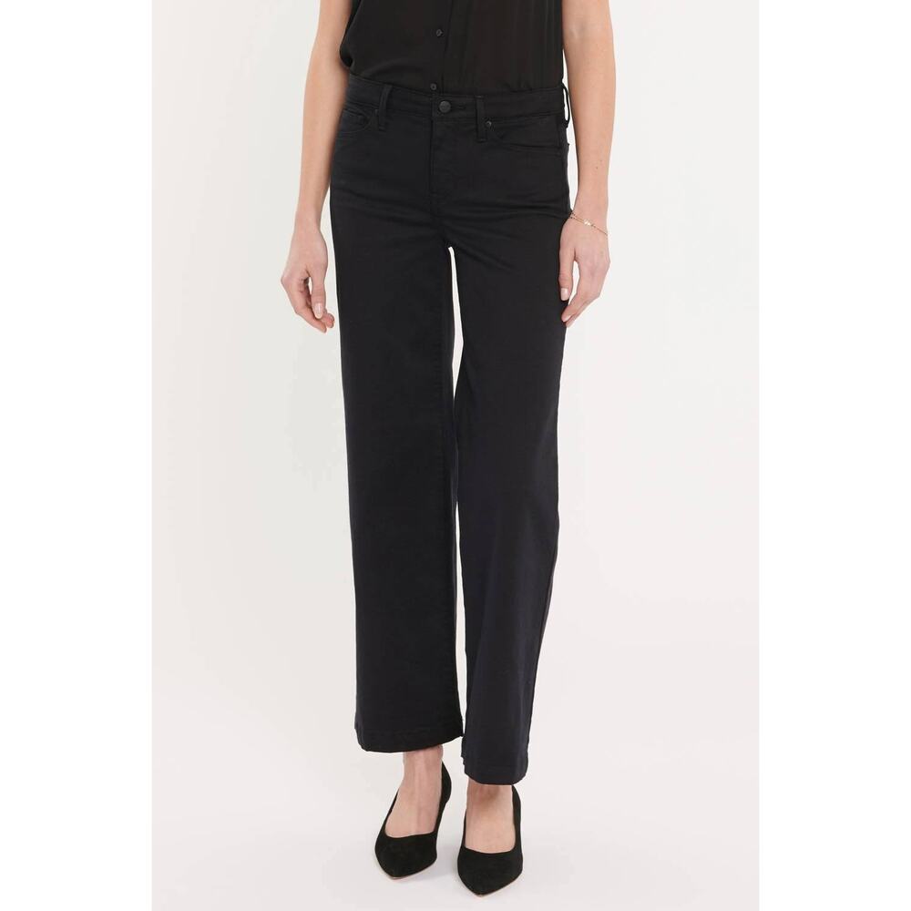NWT NYDJ Teresa Wide Leg Ankle Black Jeans 28W